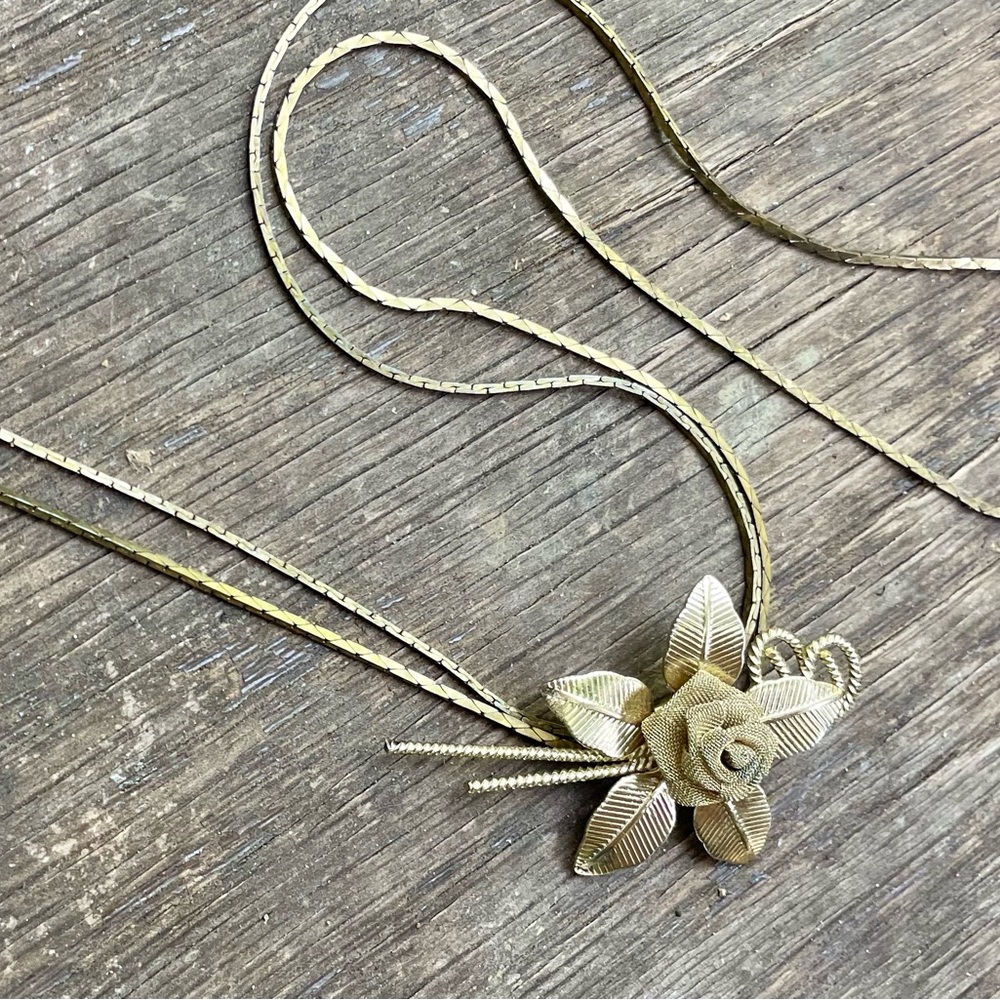 Vintage Gold Floral Bolero Necklace